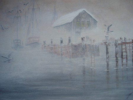 Harbor Fog - acryl - (eigendom)